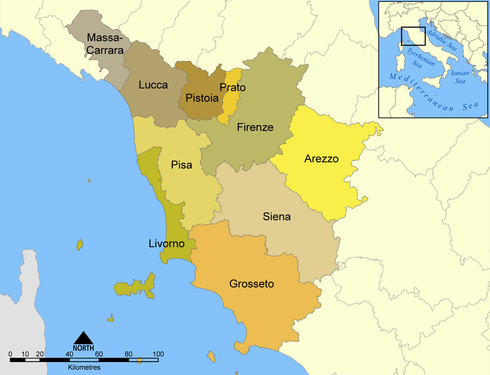 mapa da toscana-Florença